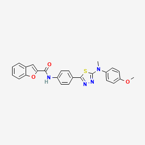 N-(4-{5-[(4-methoxyphenyl)(methyl)amino]-1,3,4-thiadiazol-2-yl}phenyl)-1-benzofuran-2-carboxamide