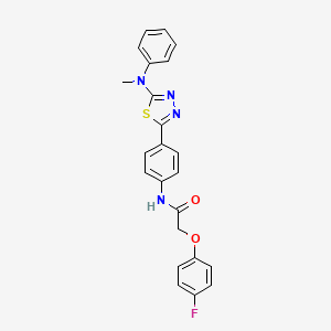 molecular formula C23H19FN4O2S B6559585 2-(4-fluorophenoxy)-N-(4-{5-[methyl(phenyl)amino]-1,3,4-thiadiazol-2-yl}phenyl)acetamide CAS No. 1021259-62-0