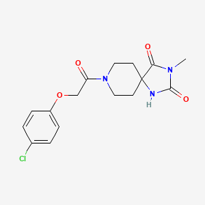 molecular formula C16H18ClN3O4 B6559587 8-[2-(4-chlorophenoxy)acetyl]-3-methyl-1,3,8-triazaspiro[4.5]decane-2,4-dione CAS No. 1021214-25-4