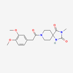 molecular formula C18H23N3O5 B6559599 8-[2-(3,4-dimethoxyphenyl)acetyl]-3-methyl-1,3,8-triazaspiro[4.5]decane-2,4-dione CAS No. 1021214-30-1