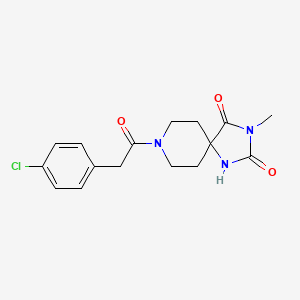 molecular formula C16H18ClN3O3 B6559605 8-[2-(4-chlorophenyl)acetyl]-3-methyl-1,3,8-triazaspiro[4.5]decane-2,4-dione CAS No. 1021262-00-9