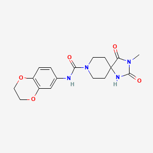 molecular formula C17H20N4O5 B6559607 N-(2,3-dihydro-1,4-benzodioxin-6-yl)-3-methyl-2,4-dioxo-1,3,8-triazaspiro[4.5]decane-8-carboxamide CAS No. 1021212-82-7