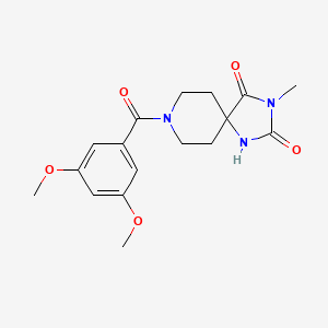 molecular formula C17H21N3O5 B6559611 8-(3,5-dimethoxybenzoyl)-3-methyl-1,3,8-triazaspiro[4.5]decane-2,4-dione CAS No. 1021261-85-7