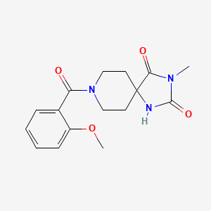 molecular formula C16H19N3O4 B6559640 8-(2-methoxybenzoyl)-3-methyl-1,3,8-triazaspiro[4.5]decane-2,4-dione CAS No. 1021214-14-1