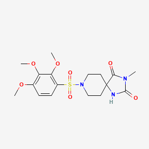 3-methyl-8-(2,3,4-trimethoxybenzenesulfonyl)-1,3,8-triazaspiro[4.5]decane-2,4-dione