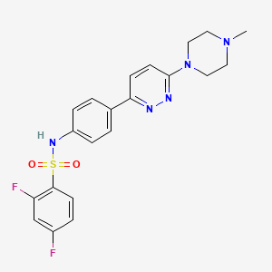 molecular formula C21H21F2N5O2S B6559649 2,4-difluoro-N-{4-[6-(4-methylpiperazin-1-yl)pyridazin-3-yl]phenyl}benzene-1-sulfonamide CAS No. 946307-15-9
