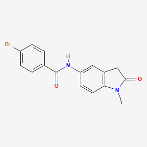 molecular formula C16H13BrN2O2 B6559659 4-bromo-N-(1-methyl-2-oxo-2,3-dihydro-1H-indol-5-yl)benzamide CAS No. 921813-69-6