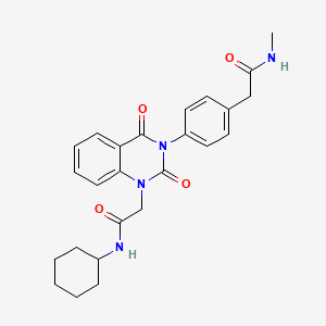 molecular formula C25H28N4O4 B6559715 2-(4-{1-[(cyclohexylcarbamoyl)methyl]-2,4-dioxo-1,2,3,4-tetrahydroquinazolin-3-yl}phenyl)-N-methylacetamide CAS No. 1021260-86-5