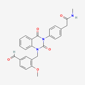 molecular formula C26H23N3O5 B6559733 2-(4-{1-[(5-formyl-2-methoxyphenyl)methyl]-2,4-dioxo-1,2,3,4-tetrahydroquinazolin-3-yl}phenyl)-N-methylacetamide CAS No. 1021223-56-2