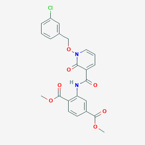 molecular formula C23H19ClN2O7 B6559769 1,4-dimethyl 2-{1-[(3-chlorophenyl)methoxy]-2-oxo-1,2-dihydropyridine-3-amido}benzene-1,4-dicarboxylate CAS No. 852366-04-2