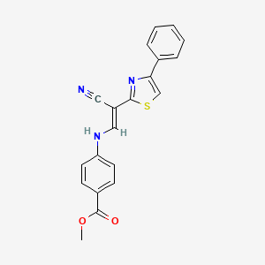 methyl 4-{[(1E)-2-cyano-2-(4-phenyl-1,3-thiazol-2-yl)eth-1-en-1-yl]amino}benzoate