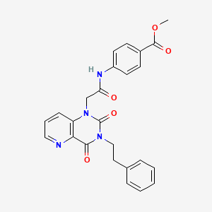molecular formula C25H22N4O5 B6559800 methyl 4-{2-[2,4-dioxo-3-(2-phenylethyl)-1H,2H,3H,4H-pyrido[3,2-d]pyrimidin-1-yl]acetamido}benzoate CAS No. 921526-25-2