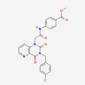 molecular formula C24H19FN4O5 B6559802 methyl 4-(2-{3-[(4-fluorophenyl)methyl]-2,4-dioxo-1H,2H,3H,4H-pyrido[3,2-d]pyrimidin-1-yl}acetamido)benzoate CAS No. 921778-12-3