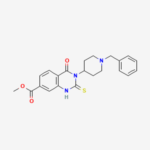 molecular formula C22H23N3O3S B6559818 methyl 3-(1-benzylpiperidin-4-yl)-4-oxo-2-sulfanylidene-1,2,3,4-tetrahydroquinazoline-7-carboxylate CAS No. 1021252-18-5