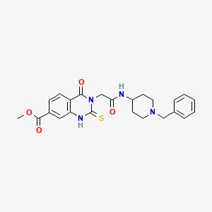 molecular formula C24H26N4O4S B6559822 methyl 3-{[(1-benzylpiperidin-4-yl)carbamoyl]methyl}-4-oxo-2-sulfanylidene-1,2,3,4-tetrahydroquinazoline-7-carboxylate CAS No. 1021225-67-1