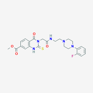 molecular formula C24H26FN5O4S B6559829 methyl 3-[({2-[4-(2-fluorophenyl)piperazin-1-yl]ethyl}carbamoyl)methyl]-4-oxo-2-sulfanylidene-1,2,3,4-tetrahydroquinazoline-7-carboxylate CAS No. 1021250-78-1