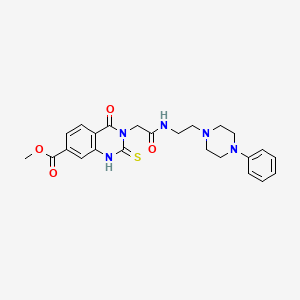 molecular formula C24H27N5O4S B6559833 methyl 4-oxo-3-({[2-(4-phenylpiperazin-1-yl)ethyl]carbamoyl}methyl)-2-sulfanylidene-1,2,3,4-tetrahydroquinazoline-7-carboxylate CAS No. 1021225-69-3