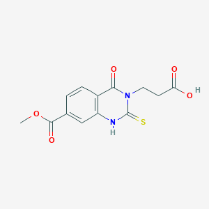 molecular formula C13H12N2O5S B6559838 3-[7-(methoxycarbonyl)-4-oxo-2-sulfanylidene-1,2,3,4-tetrahydroquinazolin-3-yl]propanoic acid CAS No. 1021219-95-3