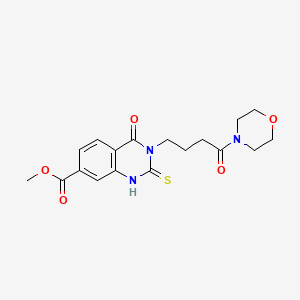 methyl 3-[4-(morpholin-4-yl)-4-oxobutyl]-4-oxo-2-sulfanylidene-1,2,3,4-tetrahydroquinazoline-7-carboxylate