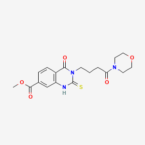 molecular formula C18H21N3O5S B6559844 methyl 3-[4-(morpholin-4-yl)-4-oxobutyl]-4-oxo-2-sulfanylidene-1,2,3,4-tetrahydroquinazoline-7-carboxylate CAS No. 1021227-76-8