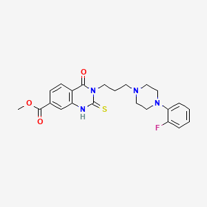 molecular formula C23H25FN4O3S B6559859 methyl 3-{3-[4-(2-fluorophenyl)piperazin-1-yl]propyl}-4-oxo-2-sulfanylidene-1,2,3,4-tetrahydroquinazoline-7-carboxylate CAS No. 1021219-70-4