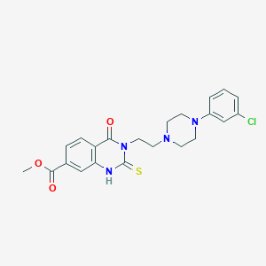 methyl 3-{2-[4-(3-chlorophenyl)piperazin-1-yl]ethyl}-4-oxo-2-sulfanylidene-1,2,3,4-tetrahydroquinazoline-7-carboxylate