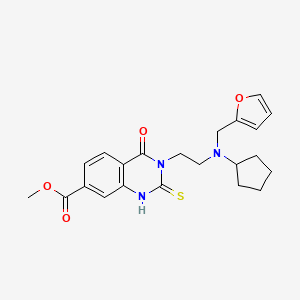 methyl 3-(2-{cyclopentyl[(furan-2-yl)methyl]amino}ethyl)-4-oxo-2-sulfanylidene-1,2,3,4-tetrahydroquinazoline-7-carboxylate