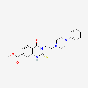 methyl 4-oxo-3-[2-(4-phenylpiperazin-1-yl)ethyl]-2-sulfanylidene-1,2,3,4-tetrahydroquinazoline-7-carboxylate