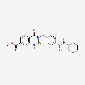 methyl 3-{[4-(cyclohexylcarbamoyl)phenyl]methyl}-4-oxo-2-sulfanylidene-1,2,3,4-tetrahydroquinazoline-7-carboxylate