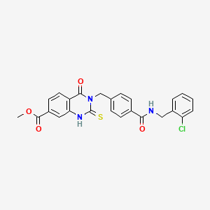 molecular formula C25H20ClN3O4S B6559885 methyl 3-[(4-{[(2-chlorophenyl)methyl]carbamoyl}phenyl)methyl]-4-oxo-2-sulfanylidene-1,2,3,4-tetrahydroquinazoline-7-carboxylate CAS No. 1021260-98-9