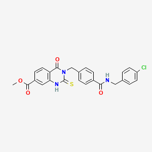 molecular formula C25H20ClN3O4S B6559890 methyl 3-[(4-{[(4-chlorophenyl)methyl]carbamoyl}phenyl)methyl]-4-oxo-2-sulfanylidene-1,2,3,4-tetrahydroquinazoline-7-carboxylate CAS No. 1021223-67-5