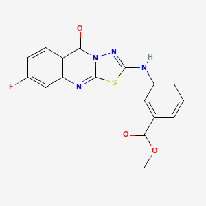 methyl 3-({8-fluoro-5-oxo-5H-[1,3,4]thiadiazolo[2,3-b]quinazolin-2-yl}amino)benzoate