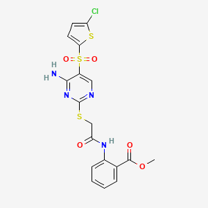 methyl 2-[2-({4-amino-5-[(5-chlorothiophen-2-yl)sulfonyl]pyrimidin-2-yl}sulfanyl)acetamido]benzoate