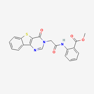 molecular formula C20H15N3O4S B6559915 methyl 2-(2-{6-oxo-8-thia-3,5-diazatricyclo[7.4.0.0^{2,7}]trideca-1(13),2(7),3,9,11-pentaen-5-yl}acetamido)benzoate CAS No. 1021230-92-1