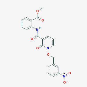 molecular formula C21H17N3O7 B6559921 methyl 2-{1-[(3-nitrophenyl)methoxy]-2-oxo-1,2-dihydropyridine-3-amido}benzoate CAS No. 852365-16-3