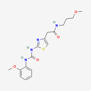 molecular formula C17H22N4O4S B6559931 2-(2-{[(2-methoxyphenyl)carbamoyl]amino}-1,3-thiazol-4-yl)-N-(3-methoxypropyl)acetamide CAS No. 921475-89-0
