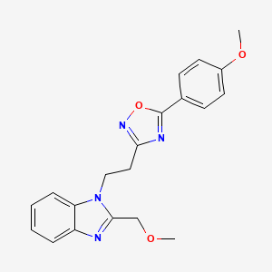 molecular formula C20H20N4O3 B6559938 2-(methoxymethyl)-1-{2-[5-(4-methoxyphenyl)-1,2,4-oxadiazol-3-yl]ethyl}-1H-1,3-benzodiazole CAS No. 1021225-05-7