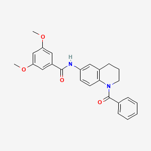 molecular formula C25H24N2O4 B6559947 N-(1-benzoyl-1,2,3,4-tetrahydroquinolin-6-yl)-3,5-dimethoxybenzamide CAS No. 946289-38-9