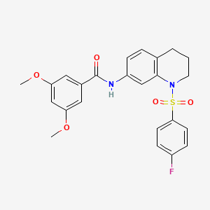 molecular formula C24H23FN2O5S B6559958 N-[1-(4-fluorobenzenesulfonyl)-1,2,3,4-tetrahydroquinolin-7-yl]-3,5-dimethoxybenzamide CAS No. 946222-28-2