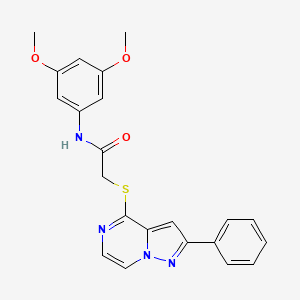 molecular formula C22H20N4O3S B6559965 N-(3,5-dimethoxyphenyl)-2-({2-phenylpyrazolo[1,5-a]pyrazin-4-yl}sulfanyl)acetamide CAS No. 1021216-52-3