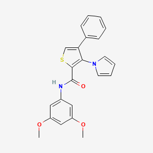 molecular formula C23H20N2O3S B6559974 N-(3,5-dimethoxyphenyl)-4-phenyl-3-(1H-pyrrol-1-yl)thiophene-2-carboxamide CAS No. 1021258-15-0