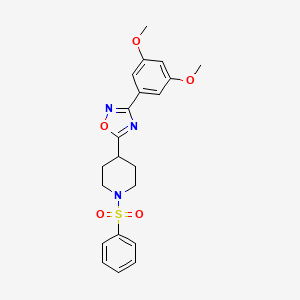 1-(benzenesulfonyl)-4-[3-(3,5-dimethoxyphenyl)-1,2,4-oxadiazol-5-yl]piperidine