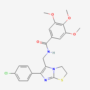 N-{[6-(4-chlorophenyl)-2H,3H-imidazo[2,1-b][1,3]thiazol-5-yl]methyl}-3,4,5-trimethoxybenzamide