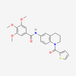 molecular formula C24H24N2O5S B6559997 3,4,5-trimethoxy-N-[1-(thiophene-2-carbonyl)-1,2,3,4-tetrahydroquinolin-6-yl]benzamide CAS No. 946245-79-0
