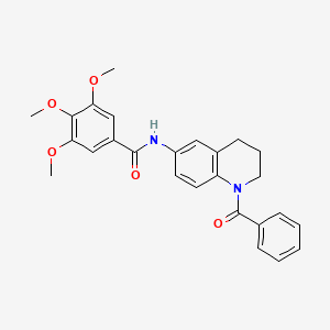 molecular formula C26H26N2O5 B6560004 N-(1-benzoyl-1,2,3,4-tetrahydroquinolin-6-yl)-3,4,5-trimethoxybenzamide CAS No. 946246-03-3