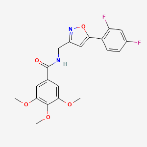 molecular formula C20H18F2N2O5 B6560011 N-{[5-(2,4-difluorophenyl)-1,2-oxazol-3-yl]methyl}-3,4,5-trimethoxybenzamide CAS No. 1021216-48-7