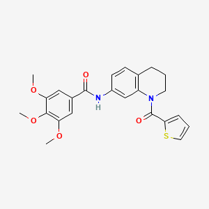 3,4,5-trimethoxy-N-[1-(thiophene-2-carbonyl)-1,2,3,4-tetrahydroquinolin-7-yl]benzamide