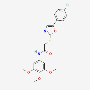 molecular formula C20H19ClN2O5S B6560028 2-{[5-(4-chlorophenyl)-1,3-oxazol-2-yl]sulfanyl}-N-(3,4,5-trimethoxyphenyl)acetamide CAS No. 1021264-50-5