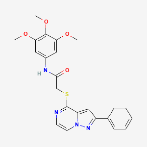 molecular formula C23H22N4O4S B6560030 2-({2-phenylpyrazolo[1,5-a]pyrazin-4-yl}sulfanyl)-N-(3,4,5-trimethoxyphenyl)acetamide CAS No. 1021254-88-5
