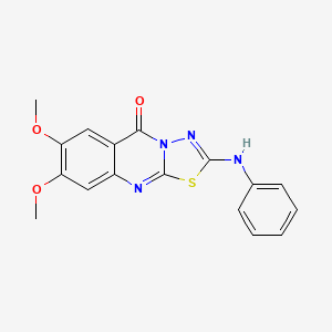 molecular formula C17H14N4O3S B6560079 7,8-dimethoxy-2-(phenylamino)-5H-[1,3,4]thiadiazolo[2,3-b]quinazolin-5-one CAS No. 1021260-65-0
